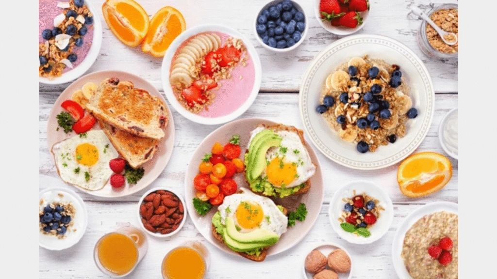 Healthy breakfast rich in vitamins for metabolism and energy
