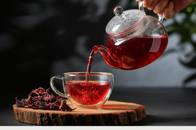 Hibiscus tea for detox and fat burning